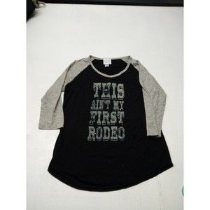 This Ain't My First Rodeo Cowgirl Justice Juniors Size Small Tee Shirt 3/4 Sleev